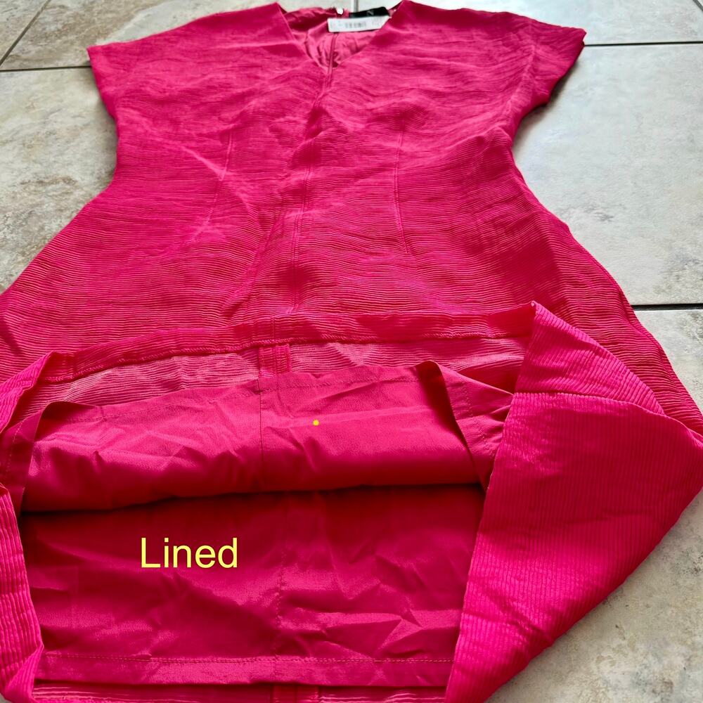 Natori Pink Sheath Textured Short Dress size 6 NEW retail $169 - Picture 3 of 10